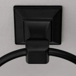 Glacier Bay Lorent Towel Ring in Matte Black -Bathroom Accessories Sales matte black glacier bay towel rings bth 086 114 a0 1000