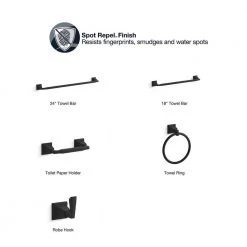 KOHLER Kallan Robe Hook in Matte Black -Bathroom Accessories Sales matte black kohler towel hooks k r22084 bl 40 1000