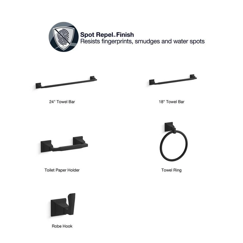 KOHLER Kallan Towel Ring in Matte Black 3 KOHLER Kallan Towel Ring in Matte Black - Image 3