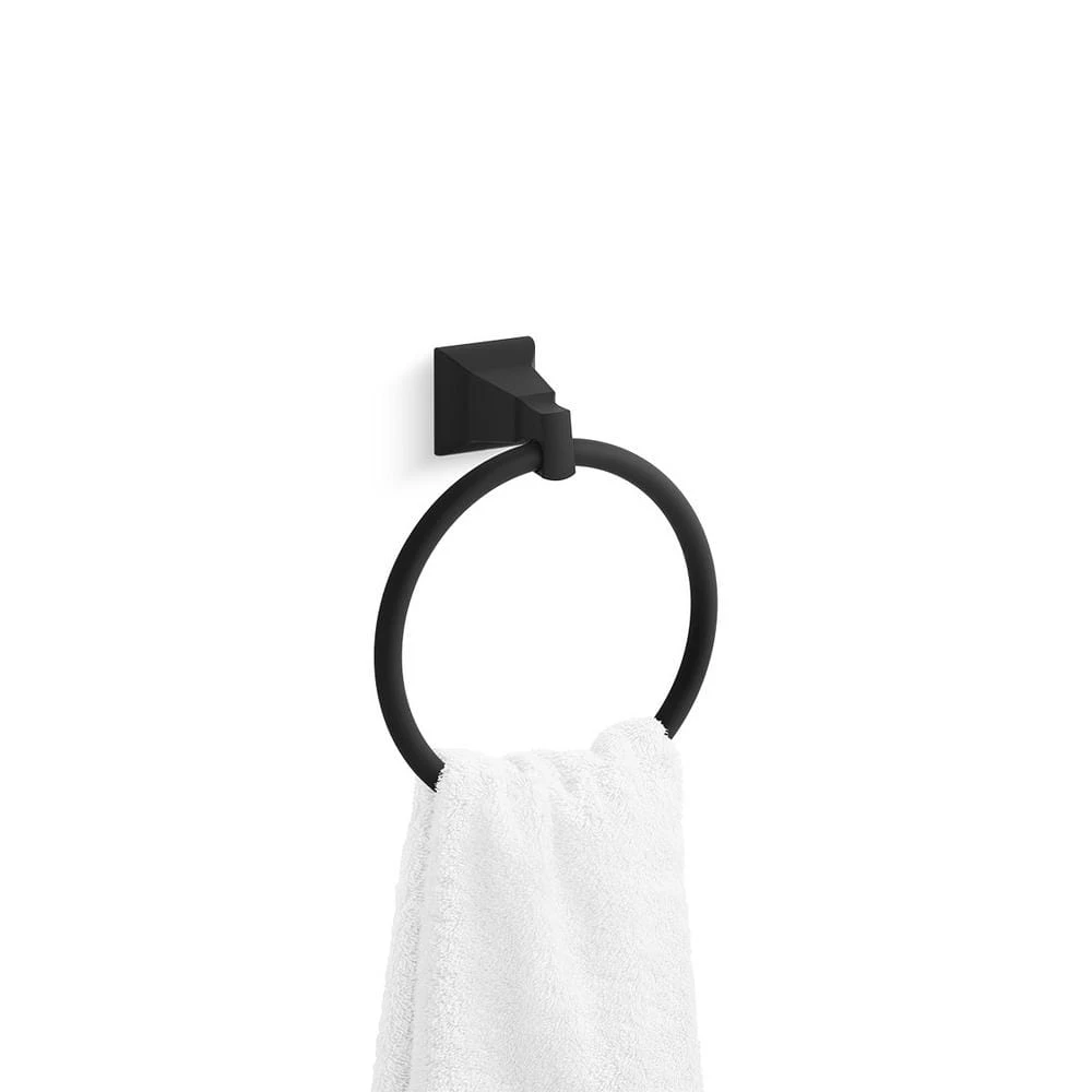 KOHLER Kallan Towel Ring in Matte Black 2 KOHLER Kallan Towel Ring in Matte Black - Image 2
