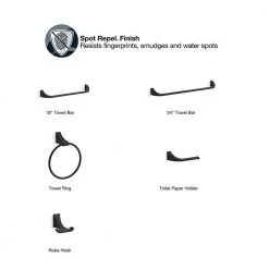 KOHLER Katun Towel Ring in Matte Black -Bathroom Accessories Sales matte black kohler towel rings k r26119 bl 40 1000