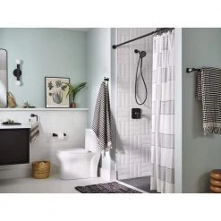 MOEN Hensley Pivoting Double Post Toilet Paper Holder with Press and Mark in Matte Black 8 MOEN Hensley Pivoting Double Post Toilet Paper Holder with Press and Mark in Matte Black -Bathroom Accessories Sales matte black moen toilet paper holders my3508bl 4f 1000