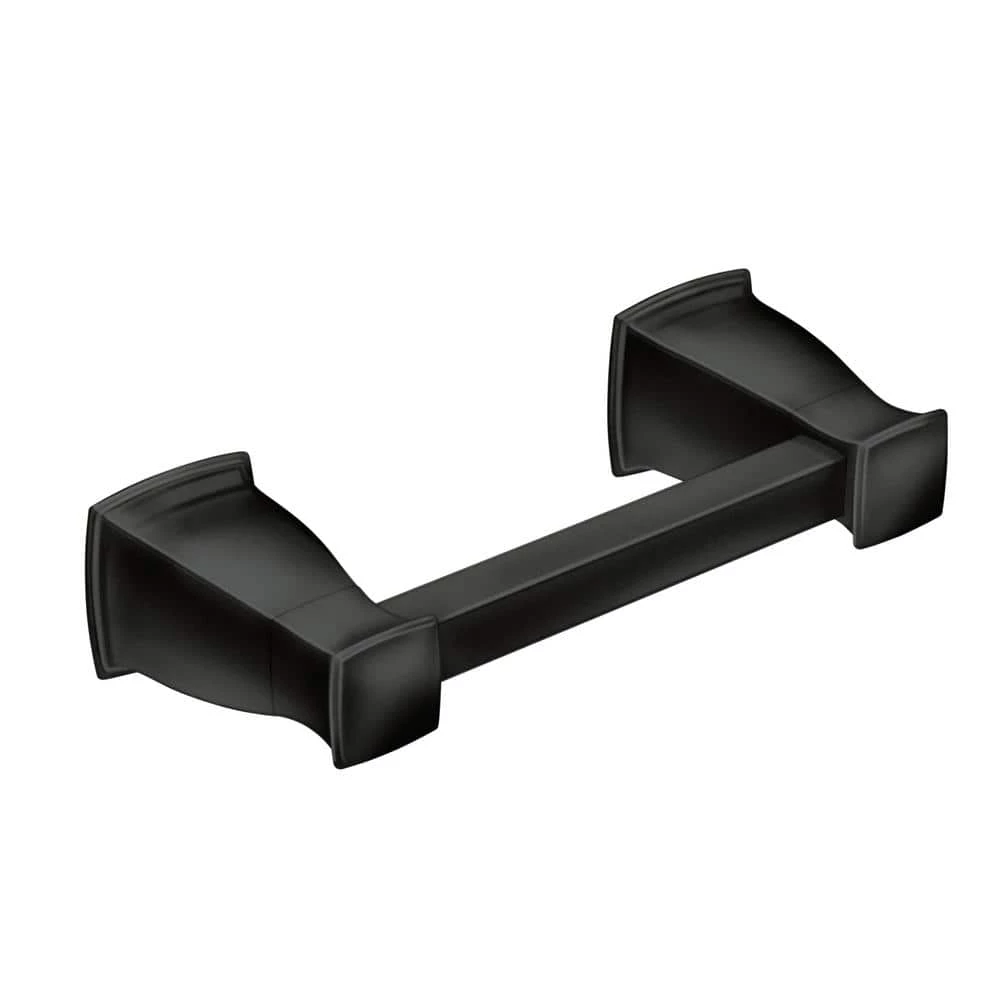 MOEN Hensley Pivoting Double Post Toilet Paper Holder with Press and Mark in Matte Black 1 MOEN Hensley Pivoting Double Post Toilet Paper Holder with Press and Mark in Matte Black