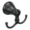 MOEN Banbury Round Bathroom Double Robe Hook in Matte Black