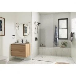 MOEN Hensley Towel Ring with Press and Mark in Matte Black 11 MOEN Hensley Towel Ring with Press and Mark in Matte Black -Bathroom Accessories Sales matte black moen towel rings my3586bl fa 1000