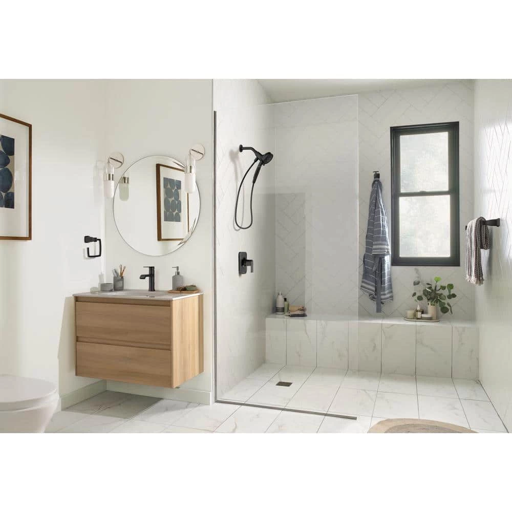 MOEN Hensley Towel Ring with Press and Mark in Matte Black 6 MOEN Hensley Towel Ring with Press and Mark in Matte Black - Image 6