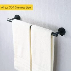 Ruiling 24 in. Wall mount Towel Bar in Stainless Steel Matte Black -Bathroom Accessories Sales matte black ruiling towel bars atk 192 a0 1000