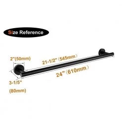 Ruiling 24 in. Wall mount Towel Bar in Stainless Steel Matte Black -Bathroom Accessories Sales matte black ruiling towel bars atk 192 c3 1000