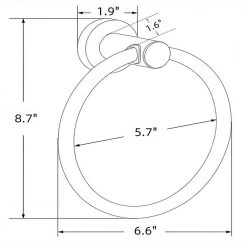 Ruiling 2-Pack Wall-Mounted Towel Ring in Matte Black -Bathroom Accessories Sales matte black ruiling towel rings atk 222 1f 1000