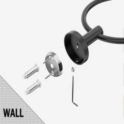 Ruiling 2-Pack Wall-Mounted Towel Ring in Matte Black -Bathroom Accessories Sales matte black ruiling towel rings atk 222 44 1000