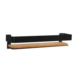 SEACHROME 18 in. x 4 in. Rectangular Shower Shelf with Rail in Matte Black