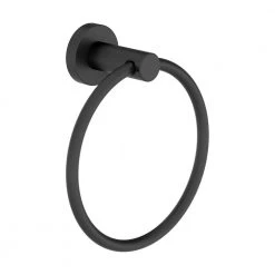 Symmons Dia Wall-Mounted Hand Towel Ring in Matte Black