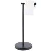 ACEHOOM Freestanding Stainless Steel Toilet Paper Holder in Matte Black