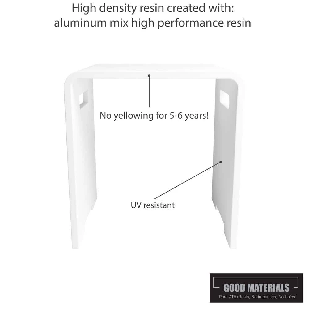 Dyconn Solid Surface Vanity Seat in Matte White 4 Dyconn Solid Surface Vanity Seat in Matte White - Image 4