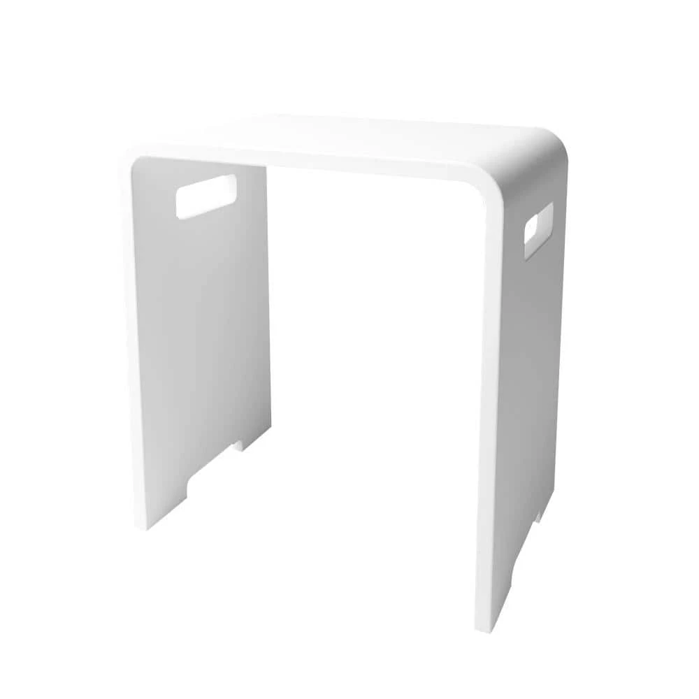 Dyconn Solid Surface Vanity Seat in Matte White 1 Dyconn Solid Surface Vanity Seat in Matte White