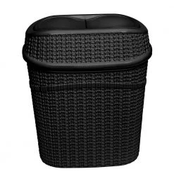 Bath Bliss 9.5 l Sailor Knot Swing Top Waste Bin in Matte Black -Bathroom Accessories Sales matteblack bath bliss bathroom trash cans 10110 matteblk 1f 1000