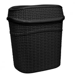 Bath Bliss 9.5 l Sailor Knot Swing Top Waste Bin in Matte Black -Bathroom Accessories Sales matteblack bath bliss bathroom trash cans 10110 matteblk 44 1000