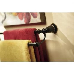 MOEN Banbury 24 in. Double Towel Bar in Mediterranean Bronze -Bathroom Accessories Sales mediterranean bronze moen towel bars y2622brb 4f 1000