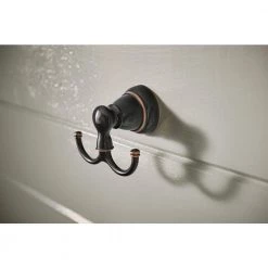 MOEN Banbury Double Robe Hook in Mediterranean Bronze -Bathroom Accessories Sales mediterranean bronze moen towel hooks y2603brb 44 1000