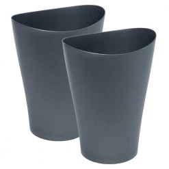 Rubbermaid Spa Works 9 Qt. Plastic Waste Basket in Metallic Blue (2-Pack)