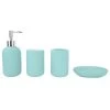 Home Basics 4-Piece Mason Jar Bath Accessory Set in Mint Green