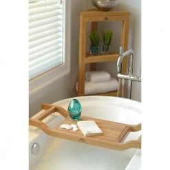 ARB Teak & Specialties 31.5 in. x 12.25 in. Bathtub Caddy in Natural Teak -Bathroom Accessories Sales natural arb teak specialties bathtub accessories acc536 31 1000