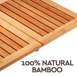 Bambusi Bamboo Floor and Shower Mat -Bathroom Accessories Sales natural bambusi bathtub accessories bel fsm 1f 1000