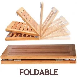 Bambusi Bamboo Floor and Shower Mat -Bathroom Accessories Sales natural bambusi bathtub accessories bel fsm 4f 1000