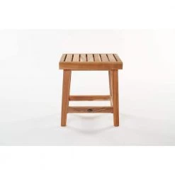 Unbranded 16 in. W Gala Bathroom Shower Bench in Natural Teak -Bathroom Accessories Sales natural bathtub accessories gbch081 4f 1000