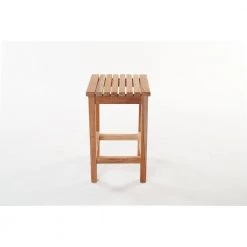 Unbranded 12 in. W Gala Bathroom Shower Foot Bench for Shaving in Natural Teak -Bathroom Accessories Sales natural bathtub accessories gbch082 44 1000