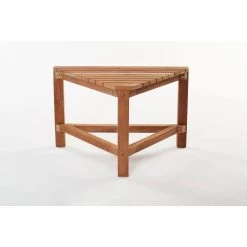 Unbranded 24 in. W Gala Corner Bathroom Shower Bench in Natural Teak -Bathroom Accessories Sales natural bathtub accessories gbch083 44 1000