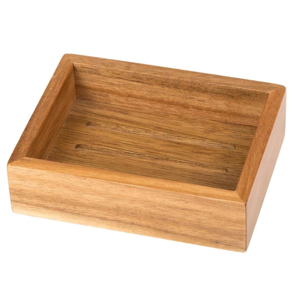 Creative Home Acacia Wood Rectangular Bar Soap Dish, Hand Soap Tray Holder for Bathroom Countertop Kitchen Sink Organize 1 Creative Home Acacia Wood Rectangular Bar Soap Dish, Hand Soap Tray Holder for Bathroom Countertop Kitchen Sink Organize