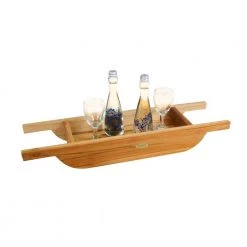 EcoDecors 30 in. L Solid Teak Bath Caddy -Bathroom Accessories Sales natural teak ecodecors bathroom trays bc 1 4f 1000