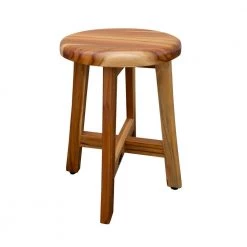 EcoDecors Shoji Solid Teak Bath and Shower Stool