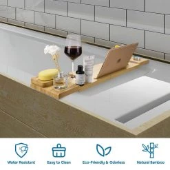 Unbranded Bamboo Bathtub Tray -Bathroom Accessories Sales nature bathroom trays kx93 5 4f 1000
