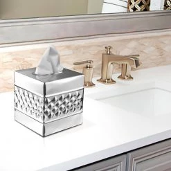 Monarch Abode Handcrafted Geometric Metal Tissue Box Cover in Nickel Chrome 12 Monarch Abode Handcrafted Geometric Metal Tissue Box Cover in Nickel Chrome -Bathroom Accessories Sales nickel monarch abode tissue box covers 29327 1f 1000