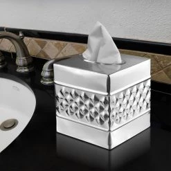Monarch Abode Handcrafted Geometric Metal Tissue Box Cover in Nickel Chrome 13 Monarch Abode Handcrafted Geometric Metal Tissue Box Cover in Nickel Chrome -Bathroom Accessories Sales nickel monarch abode tissue box covers 29327 44 1000