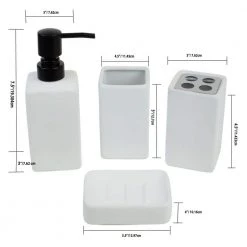 Home Basics Loft 4-Piece Ceramic Bath Accessory Set in Off White -Bathroom Accessories Sales off white bathroom accessory sets hdc51466 40 1000