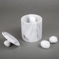 Creative Home Natural Marble Cotton Ball Swab Holder Bathroom Accessory Storage Jar Canister Off-White 8 Creative Home Natural Marble Cotton Ball Swab Holder Bathroom Accessory Storage Jar Canister Off-White -Bathroom Accessories Sales off white creative home bathroom storage containers 32467 4f 1000