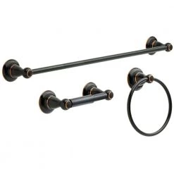 Delta Porter 3-Piece Bath Hardware Set with Towel Ring Toilet Paper Holder and 24 in. Towel Bar in Oil Rubbed Bronze