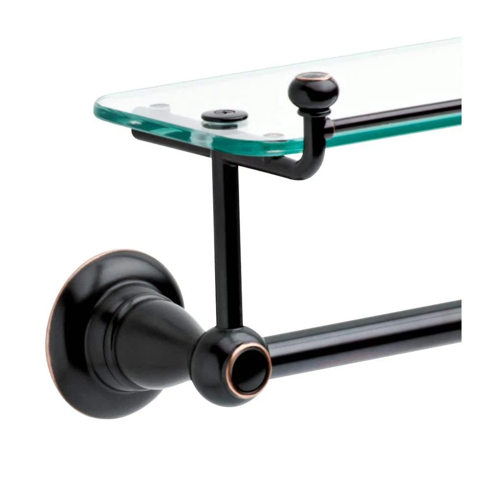 Delta Porter 18 in. Towel Bar with Glass Shelf in Oil Rubbed Bronze 3 Delta Porter 18 in. Towel Bar with Glass Shelf in Oil Rubbed Bronze - Image 3