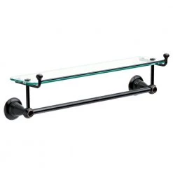 Delta Porter 18 in. Towel Bar with Glass Shelf in Oil Rubbed Bronze