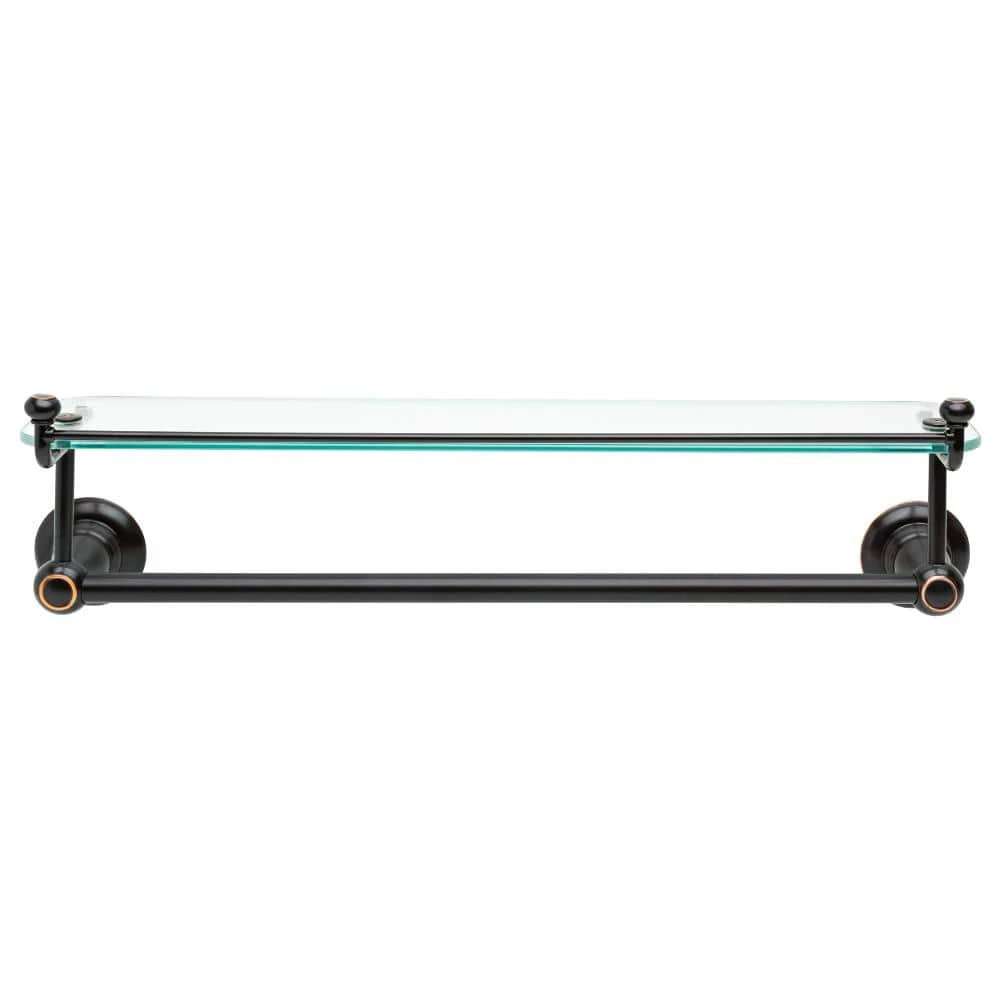 Delta Porter 18 in. Towel Bar with Glass Shelf in Oil Rubbed Bronze 6 Delta Porter 18 in. Towel Bar with Glass Shelf in Oil Rubbed Bronze - Image 6