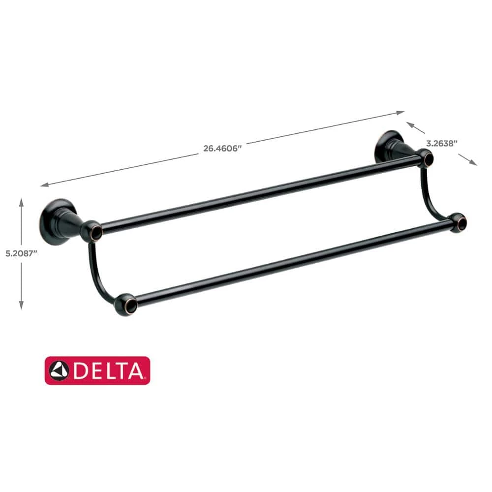Delta Porter 24 in. Double Towel Bar in Oil Rubbed Bronze 7 Delta Porter 24 in. Double Towel Bar in Oil Rubbed Bronze - Image 7