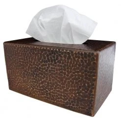 Premier Copper Products Large Hand Hammered Copper Tissue Box Cover in Oil Rubbed Bronze -Bathroom Accessories Sales oil rubbed bronze premier copper products tissue box covers tbcldb 44 1000