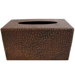 Premier Copper Products Large Hand Hammered Copper Tissue Box Cover in Oil Rubbed Bronze