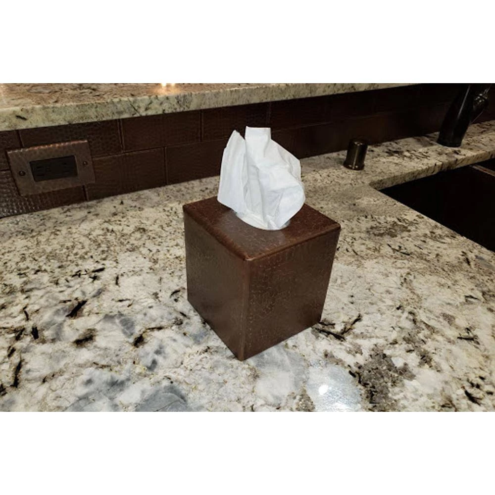 Premier Copper Products Small Hand Hammered Copper Tissue Box Cover in Oil Rubbed Bronze 6 Premier Copper Products Small Hand Hammered Copper Tissue Box Cover in Oil Rubbed Bronze - Image 6