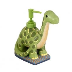 MODONA Dinosaur 4-Piece Kids Bathroom Accessories Set in Blue/Green and Brown -Bathroom Accessories Sales painted modona bathroom accessory sets bs ds a 4f 1000