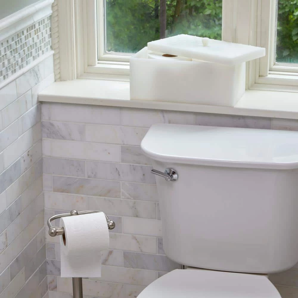 Unbranded Lithgow Freestanding Toilet Paper Storage Container in White 3 Unbranded Lithgow Freestanding Toilet Paper Storage Container in White - Image 3