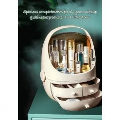 EModernDecor CozyBlock Small Modern Makeup Container Cosmetic Display Showcase Box Dustproof Makeup Organizer Portable Storage Drawer -Bathroom Accessories Sales pink emoderndecor makeup organizers muo 1972 pink s 1f 1000